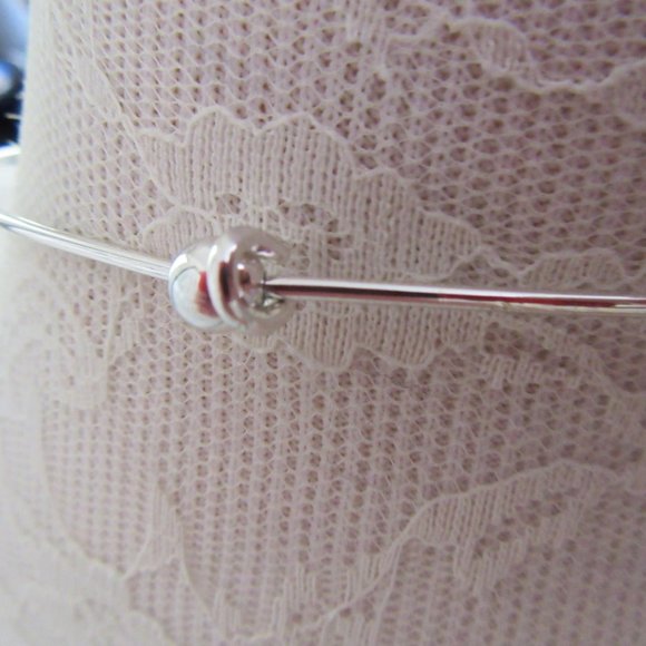 Turquoise agate choker necklace crescent moon - Picture 4 of 7